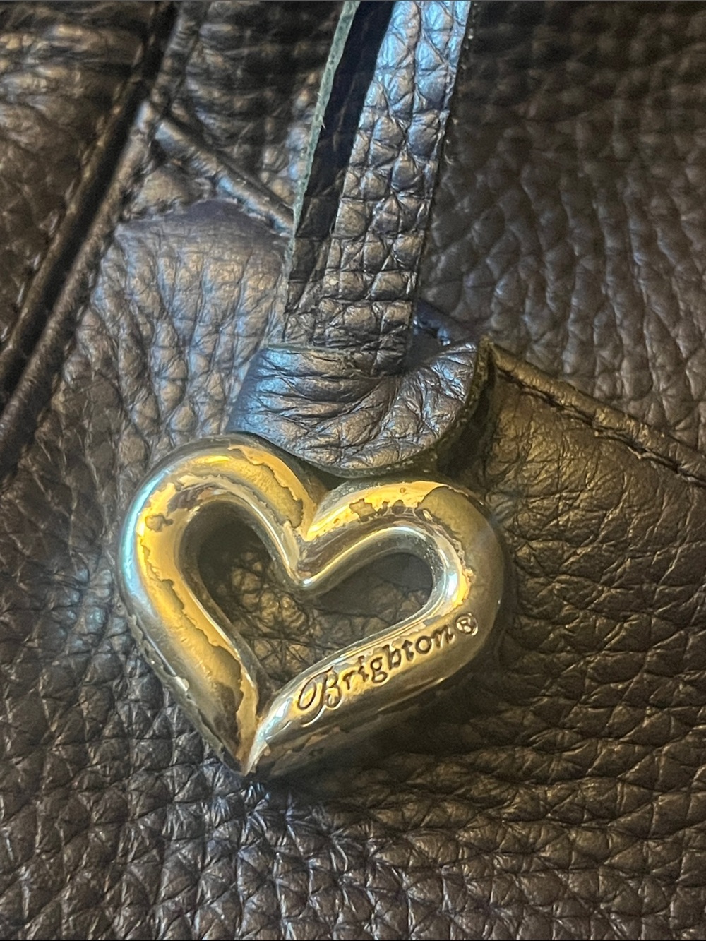 Brighton Barbados Navy Blue Pebbled Leather Hobo Shoulder Bag - Picture 4 of 10